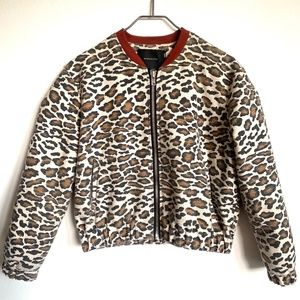 Leopard print bomber jacket